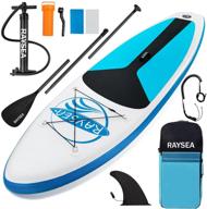 🏄 raysea 10'6" x 32" x 6" inflatable stand-up paddle board (17.6lbs) - non-slip sup for surfing, rivers, oceans, lakes - includes backpack, bottom fins and accessories logo