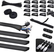 🔌 complete cable management kit: soulwit 134pcs for tv pc under desk office - cable tubing sleeve, silicone cable holder, organizer straps, cord clips & wire fastening ties logo