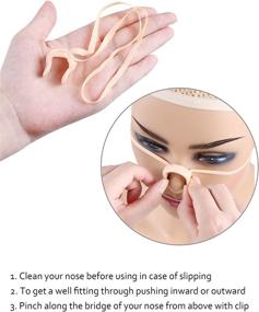 img 2 attached to 🏊 Swimming Nose Plug – Silica Gel Nose Clip with Elastic String for Kids and Adults, Beige (Pack of 6) – Essential Swimming Accessories