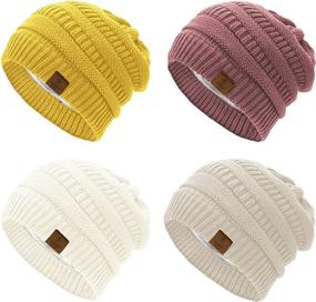 img 4 attached to 🧣 Durio Women's Thick Knit Beanie Hat with Fleece Lining - Warm Unisex Winter Ski Beanies