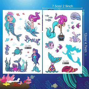 img 3 attached to 🦋 Konsait Glitter Temporary Tattoos for Girls - 24 Sheets of Butterfly, Mermaid, Fairy, and Flower Tattoo Stickers for Kids - Waterproof Fake Tattoos for Birthday Party Favors, Goodie Bags, and Party Fillers