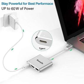 img 1 attached to 🔌 Tuwejia USB C to HDMI Multiport Adapter - USB 3.1 Gen 1 Thunderbolt 3 to HDMI 4K Video Converter with USB 3.0 Hub and PD Quick Charging Port - Enhances Large Projection Capability