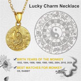 img 1 attached to 🐉 GoldChic Chinese Zodiac Coin Necklace, 18K Gold Plated Handmade Animal Pendant Amulet Lucky Charm Necklace for Women/Girl, Birthday Gift with Gift Box