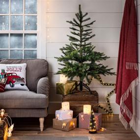 img 3 attached to Привнесите праздничный дух с Lights4fun, 🎄 Inc. 12-дюймовым предварительно освещенным светодиодным мини-рождественским деревом для украшения!