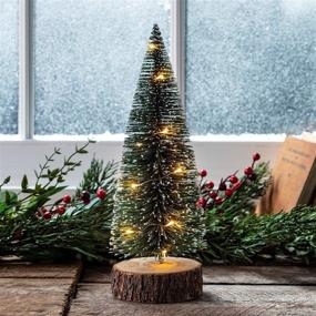 img 4 attached to Привнесите праздничный дух с Lights4fun, 🎄 Inc. 12-дюймовым предварительно освещенным светодиодным мини-рождественским деревом для украшения!