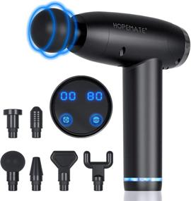 img 4 attached to 💆 Hopemate Percussion Massage Gun: 20-Speed Deep Tissue Massager with 6 Massage Heads for Post-Workout Muscle Relief at Home, Gym, or Office