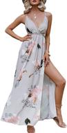 💃 simplee womens backless spaghetti floral dress: elegant women's clothing for a stunning look logo