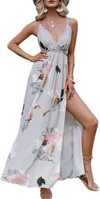 img 4 attached to 💃 Simplee Womens Backless Spaghetti Floral Dress: Elegant Women's Clothing for a Stunning Look