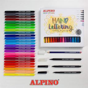 img 1 attached to Alpino - 30 Count Hand Lettering Pens, Modern Calligraphy Art Markers 🖌️ for Beginners, Ideal for Calligraphy, Sketching, Drawing, Cartooning, Scrapbooking, Illustration, and Bullet Journaling.