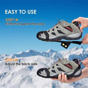 img 2 attached to ❄️ ZOMAKE Ice Cleats for Shoes and Boots, Traction Crampons Snow Grips for Walking on Ice, Men Women Anti Slip 10 Spikes Cleats + Extra 10 Studs