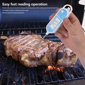 img 2 attached to GXSTWU KT800 IPx7 Water Resistant Meat Thermometer - Digital 🌡️ Instant Read Food Thermometer with MinMax Hold Function, 1 Pack, Blue