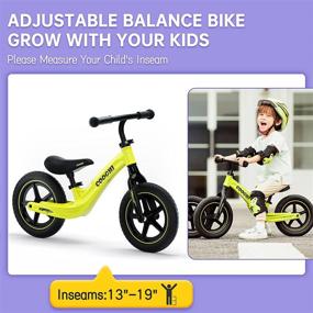 img 3 attached to 🚲 COOGHI Balance Bike - Premium Lightweight Toddler Bike with One-Piece Magnesium Alloy Frame and Rubber Foam Tires - Perfect Training Bicycle for Boys & Girls Ages 2-6 with Footrest