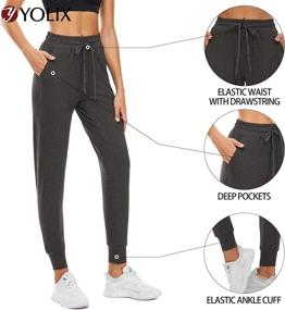 img 2 attached to YOLIX Sweatpants Joggers Pockets Workout