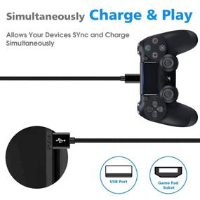 img 3 attached to 🎮 10ft 2Pack PS4 Controller Charger Cable - High Speed Data Sync Power Wire for Sony Playstation 4, PS4 Slim/Pro, Dualshock 4, Xbox One/One X - Nylon Braided Extra Long