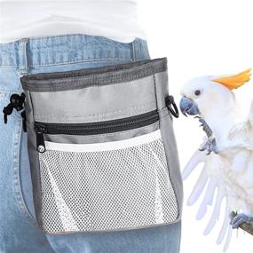 img 4 attached to 🦜 SunGrow Parrot Training Pouch for Treats, Kibbles, Toys & Accessories, Gray, Multiwear & Weather-Proof, 1 pc
