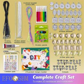 img 3 attached to 🎀 EFOSHM Girls Crafts Gifts - DIY Pendant Jewelry Making Kit for Girls | 20 Necklaces, 4 Bracelets | Step-by-Step Instructions & Craft Supplies Included