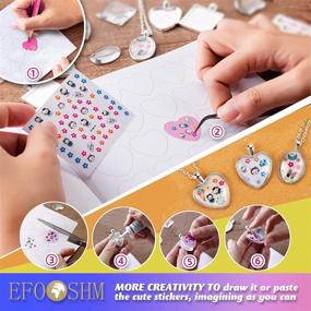 img 1 attached to 🎀 EFOSHM Girls Crafts Gifts - DIY Pendant Jewelry Making Kit for Girls | 20 Necklaces, 4 Bracelets | Step-by-Step Instructions & Craft Supplies Included