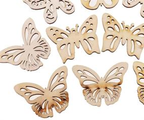 img 2 attached to 🦋 50 Pieces of Wooden Butterfly Embellishment Slices for DIY Card Making, Scrapbooking, Wood Art, and Wedding Decorations