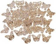 🦋 50 pieces of wooden butterfly embellishment slices for diy card making, scrapbooking, wood art, and wedding decorations logo