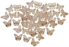 img 1 attached to 🦋 50 Pieces of Wooden Butterfly Embellishment Slices for DIY Card Making, Scrapbooking, Wood Art, and Wedding Decorations