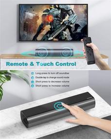 img 1 attached to 🔊 KMOUK Mini Soundbar for Small TV with Bluetooth 5.0 - 2.0 Channel, 3 Equalizer Modes, Optical/Aux/RCA Connection - Wired Gaming Speaker with 3D Surround Sound - Ideal for PC/Home Theater