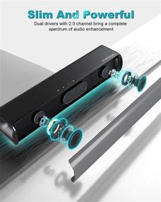 img 3 attached to 🔊 KMOUK Mini Soundbar for Small TV with Bluetooth 5.0 - 2.0 Channel, 3 Equalizer Modes, Optical/Aux/RCA Connection - Wired Gaming Speaker with 3D Surround Sound - Ideal for PC/Home Theater