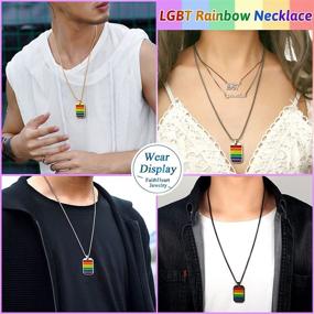 img 1 attached to Stylish Stainless Steel LGBT Pride Necklace by FaithHeart: Personalized Rainbow Pendant for Men and Women