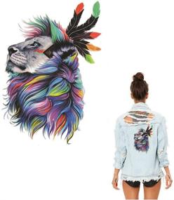 img 4 attached to Coat Appliqued Parches - ESH7 Watercolor Lion Animal Ironing Stickers Patch Clothing Iron-on Heat Transfer for DIY Decoration