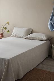 img 1 attached to 🛏️ DAPU Pure Linen Sheets Set - 100% French Linen from Normandy, Ideal for Hot Sleepers - 4 Piece Bundle (Natural Linen, Queen Size)