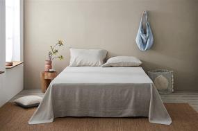 img 3 attached to 🛏️ DAPU Pure Linen Sheets Set - 100% French Linen from Normandy, Ideal for Hot Sleepers - 4 Piece Bundle (Natural Linen, Queen Size)