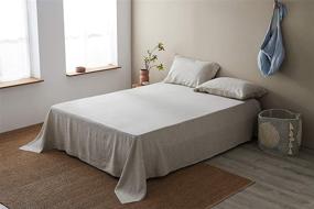 img 2 attached to 🛏️ DAPU Pure Linen Sheets Set - 100% French Linen from Normandy, Ideal for Hot Sleepers - 4 Piece Bundle (Natural Linen, Queen Size)