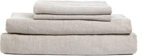 img 4 attached to 🛏️ DAPU Pure Linen Sheets Set - 100% French Linen from Normandy, Ideal for Hot Sleepers - 4 Piece Bundle (Natural Linen, Queen Size)