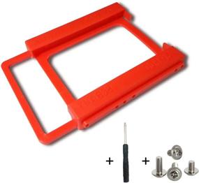 img 4 attached to 🔍 Shockproof SSD/HDD Mounting Bracket 2.5" to 3.5" Adapter – Convert Notebook to Desktop, Red (1pcs)