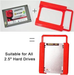 img 2 attached to 🔍 Shockproof SSD/HDD Mounting Bracket 2.5" to 3.5" Adapter – Convert Notebook to Desktop, Red (1pcs)