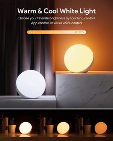 img 2 attached to 🔮 Hifree Smart Table Lamp with Alexa and Google Home Compatibility, Dimmable RGB Color Changing and Tunable White Night Light Touch Lamp for Bedrooms, Living Room, and Kids' Desk