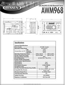 img 1 attached to 🎵 Дженсен AWM968 AM/FM/CD/DVD/USB Bluetooth стереосистема с фронтальным USB для поддержки MP3/WMA и проигрывателем DVD, CD, CD-R, CD-RW, DVD/DVD R, DVD RW, DVD-R, DVD-RW, DVD-Video, MPEG-4, VCD, JPEG, а также совместимость с MP3/WMA (восстановленный)