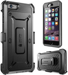 img 4 attached to Чехол SUPCASE Unicorn Beetle Pro для iPhone 6S - встроенный защитный экран, прочный колчан - Apple iPhone 6/6S - 4.7 дюйма - Черный/Черный