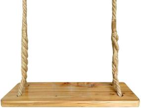 img 4 attached to 🌳 Waterproof Wood Swing for Kids and Adults - Aoneky Round 23" x 8" Tree Swing Seat for Backyard Outdoor Fun, with Replacement Rope