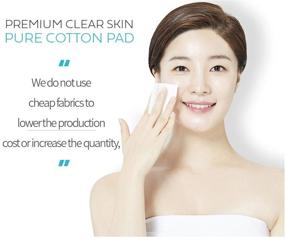 img 2 attached to Premium Organic Cotton Square Pads 200 ct - Ideal for Face, Makeup Removal, Cleansing. Perfect for Sensitive Skin - Korean 100% Pure Facial Cotton. Lint Free & No Fluorescence.