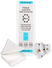 img 4 attached to Premium Organic Cotton Square Pads 200 ct - Ideal for Face, Makeup Removal, Cleansing. Perfect for Sensitive Skin - Korean 100% Pure Facial Cotton. Lint Free & No Fluorescence.