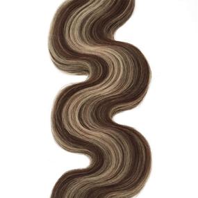 img 1 attached to 20шт. ленточные натуральные волосы Remy Body Wave темно-коричневые смешанные с отбеливанием блондинок #H2/613 Балаяж длиной 24 дюйма - длинные волнистые волосы на клей, невидимые волосы, невидимая кожа