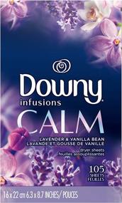 img 3 attached to 🌿 105 Count Downy Infusions Calm Lavender & Vanilla Bean Fabric Softener Dryer Sheets
