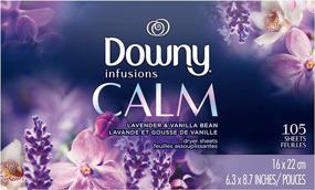img 4 attached to 🌿 105 Count Downy Infusions Calm Lavender & Vanilla Bean Fabric Softener Dryer Sheets