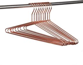 img 2 attached to 👔 Premium Set of 10 Sturdy Copper Rose-Gold Metal Coat Hangers - Heavy Duty Suit Hangers for Optimal Organizing and Durability