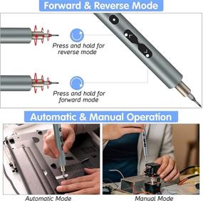 img 1 attached to 🔧 Компактная и удобная: Набор миниатюрного аккумуляторного беспроводного электрического отвертки с 28 в 1 перезаряжаемым точным комплектом для электроники, ПК, телефонов, автомоделей и многое другое.