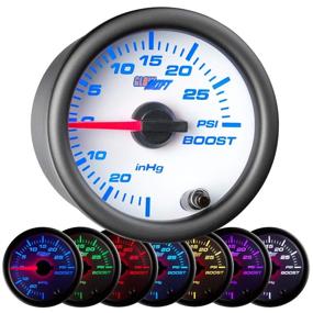 img 4 attached to 🔧 GlowShift 30 PSI Turbo Boost/Vacuum Gauge Kit - White 7 Color - Mechanical Hose & T-Fitting - White Dial - Clear Lens - Car & Truck - 2-1/16" 52mm