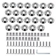 🔩 stetion stainless steel 25-piece m5x20mm cnc finishing washer fastener kit for fender bumper dress up, engine bay and widebody kit installation logo