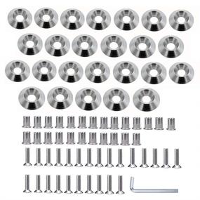 img 4 attached to 🔩 STETION Stainless Steel 25-Piece M5x20mm CNC Finishing Washer Fastener Kit for Fender Bumper Dress Up, Engine Bay and Widebody Kit Installation