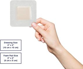 img 2 attached to 💊 MedHeal by MedvanceTM: Sterile Silver Foam Ag Dressing for Optimal Wound Care- 4"x 4" Size, Highly Absorbent, Antibacterial - Pack of 5