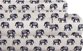 img 1 attached to 🐘 Elegant King Sheet Set: Pointehaven 200ELEPHSSKG with Elephant Motif